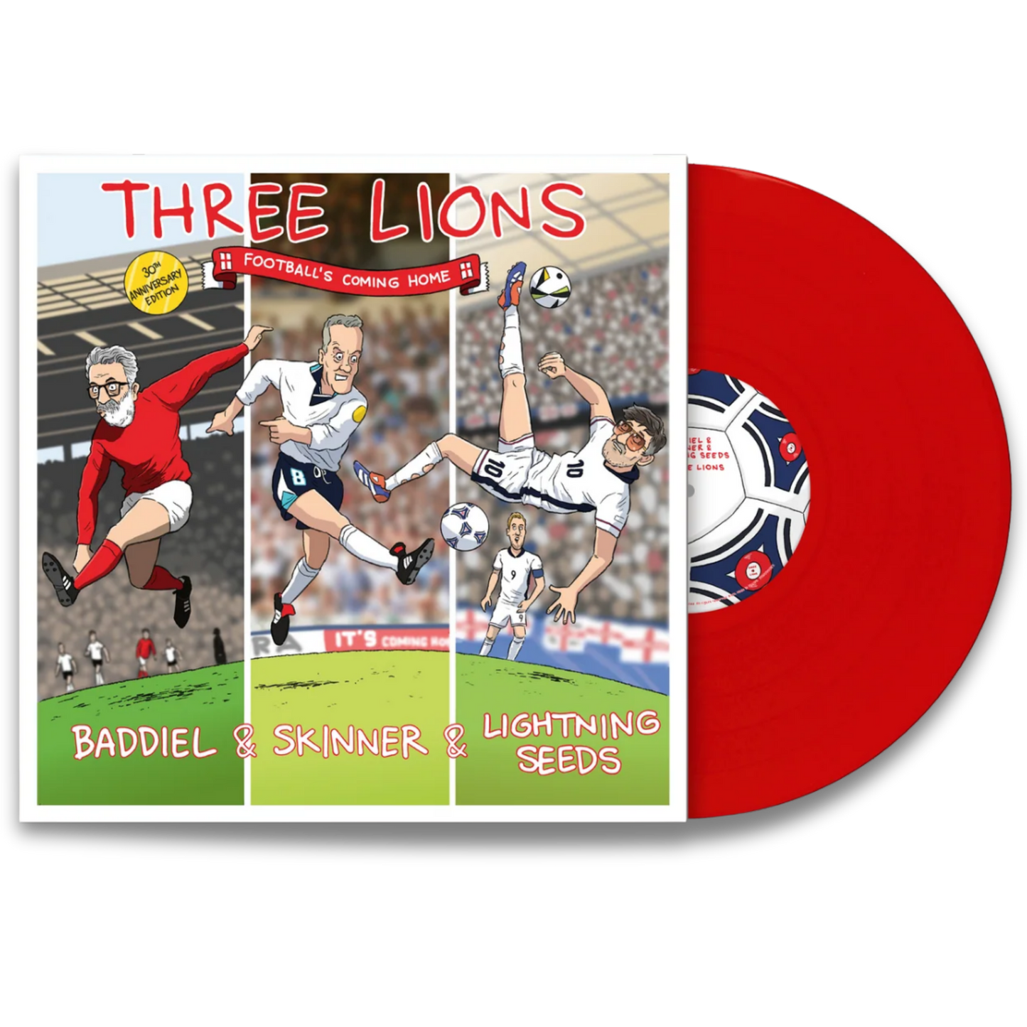 Baddiel & Skinner & Lightning Seeds – Three Lions: Football's Coming Home (7" Red Vinyl)