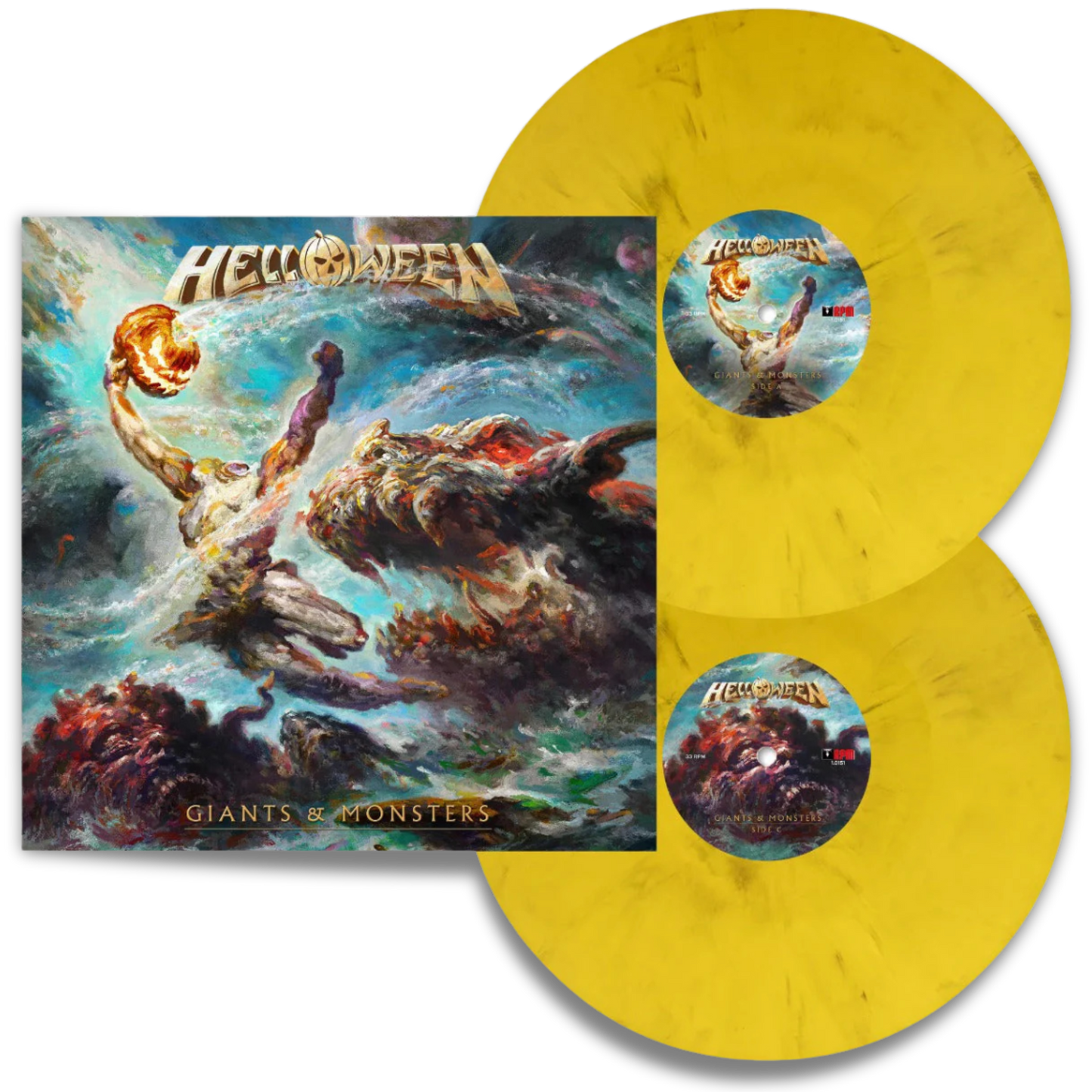 Helloween – Giants & Monsters (2LP, Yellow Marble Vinyl, Pumpkin Etching & Booklet)