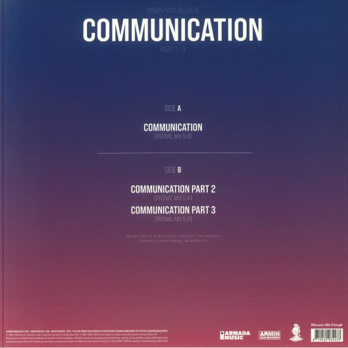Armin van Buuren – Communication Part 1-3 (12", Limited Edition, Purple Translucent Vinyl)