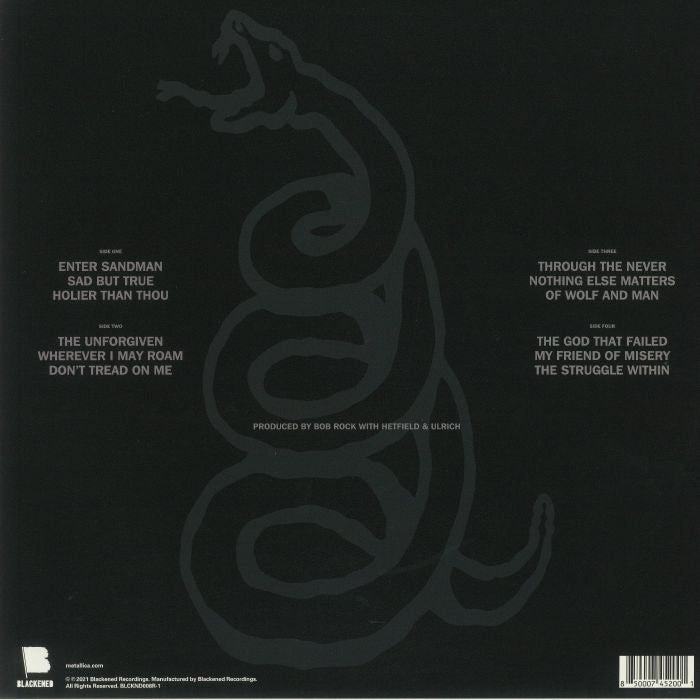 Metallica – The Black Album (Limited Edition, Reissue, Remastered, 180g, Clear with Black Marble (Some Blacker Marbled) Vinyl, 2LP)