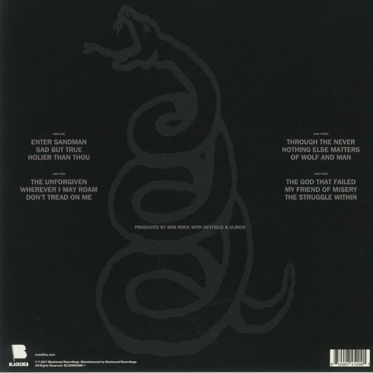 Metallica – The Black Album (Limited Edition, Reissue, Remastered, 180g, Clear with Black Marble (Some Blacker Marbled) Vinyl, 2LP)