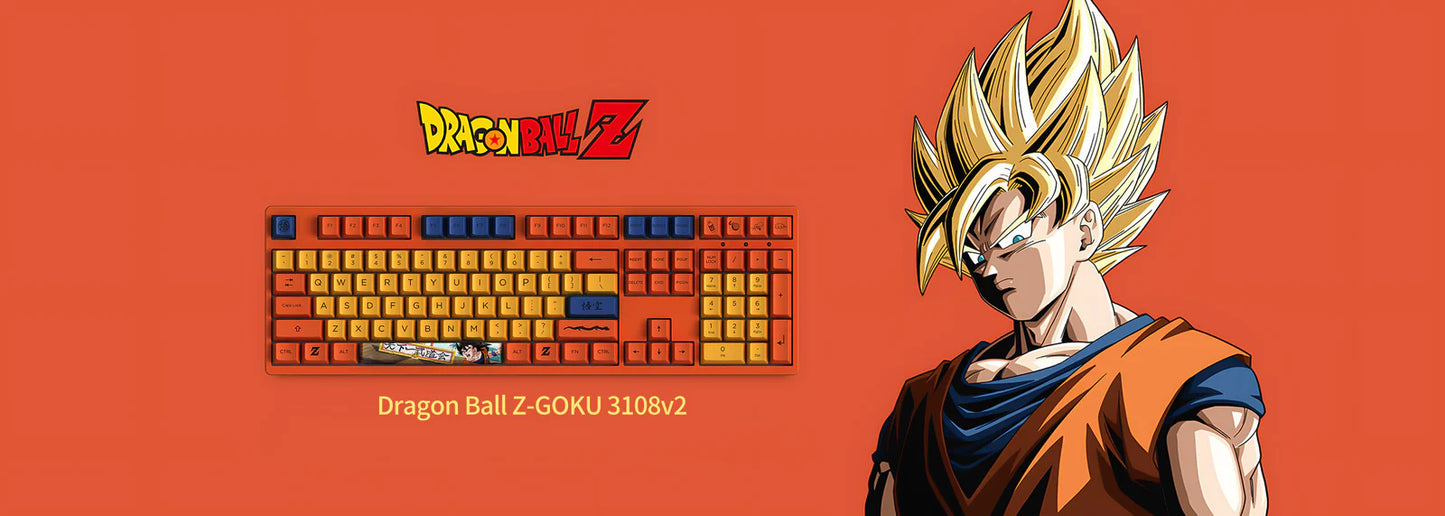 Akko 108K Dragon Ball Goku 3108 Pink Switch Keyboard