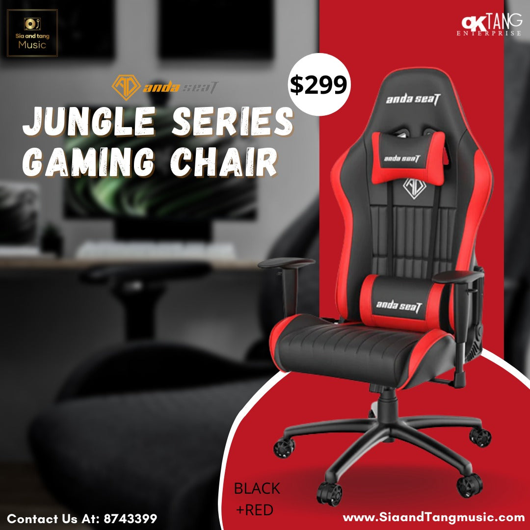 ANDASEAT JUNGLE SERIES GAMING CHAIR - BLACK&RED