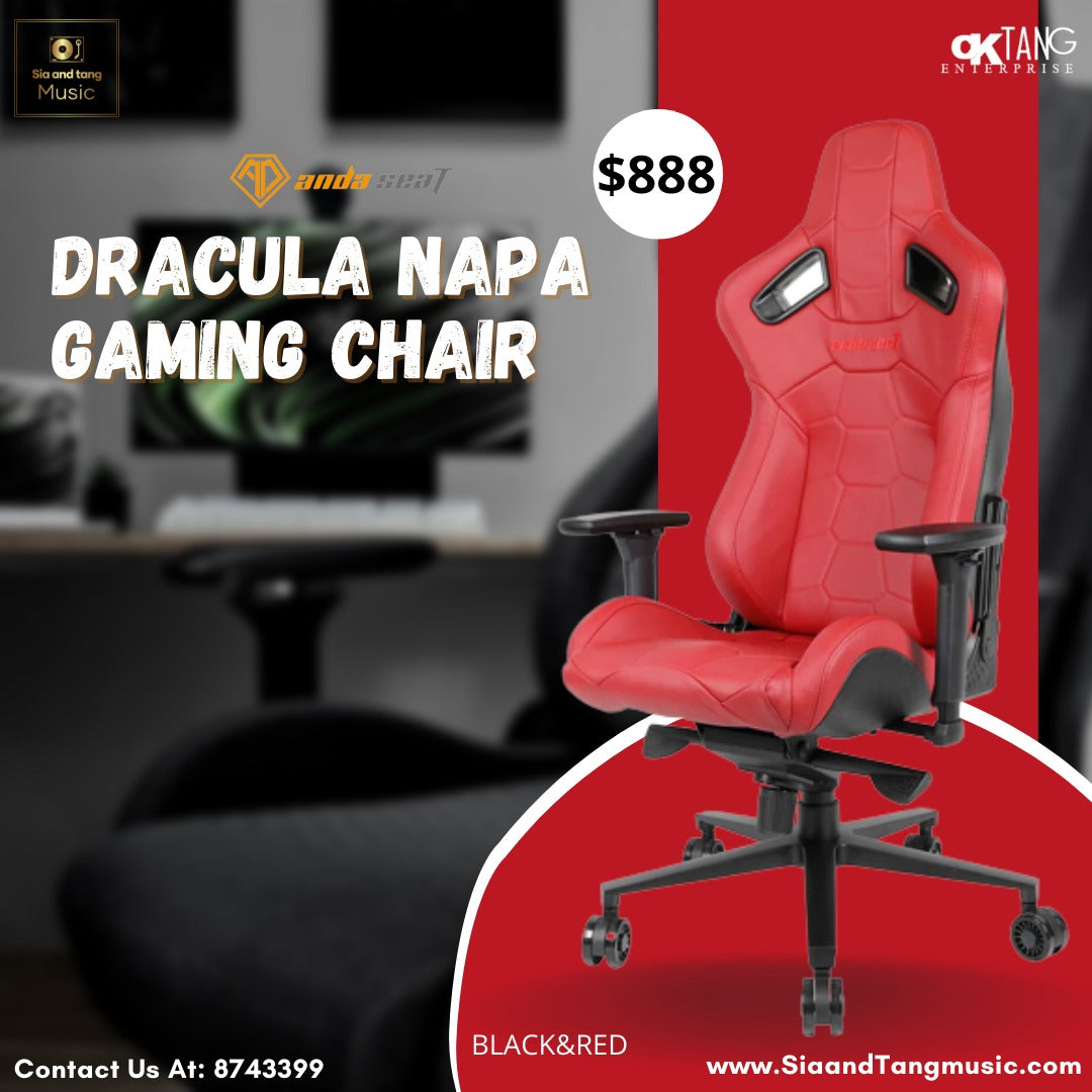 ANDASEAT DRACULA NAPA GAMING CHAIR -BLACK&RED