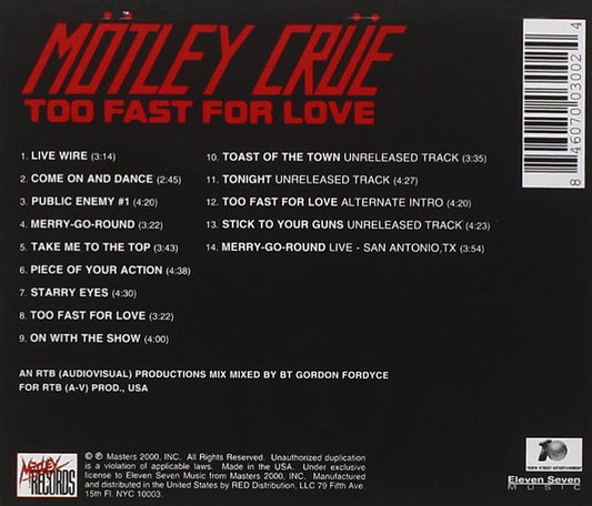 Motley Crue -Too Fast For Love