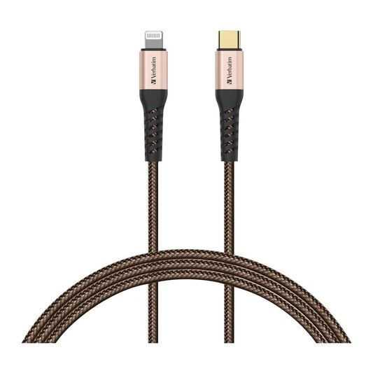 VERBATIM 120CM TYPE-C TO LIGHTNING CABLE WITH KEVLAR-GOLD #66049