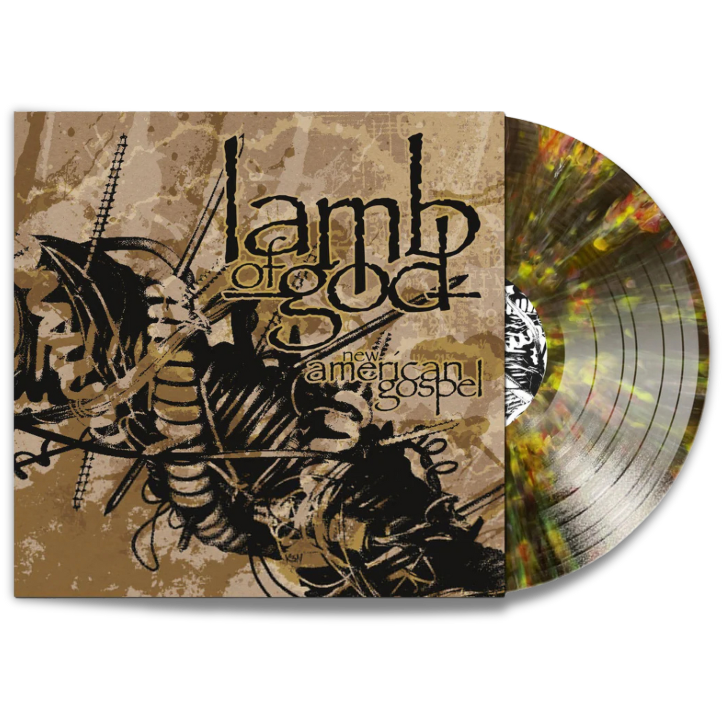 Lamb Of God – New American Gospel (Clear Black with White & Gold Splatter Vinyl, Limited Edition, 25th Anniversary)