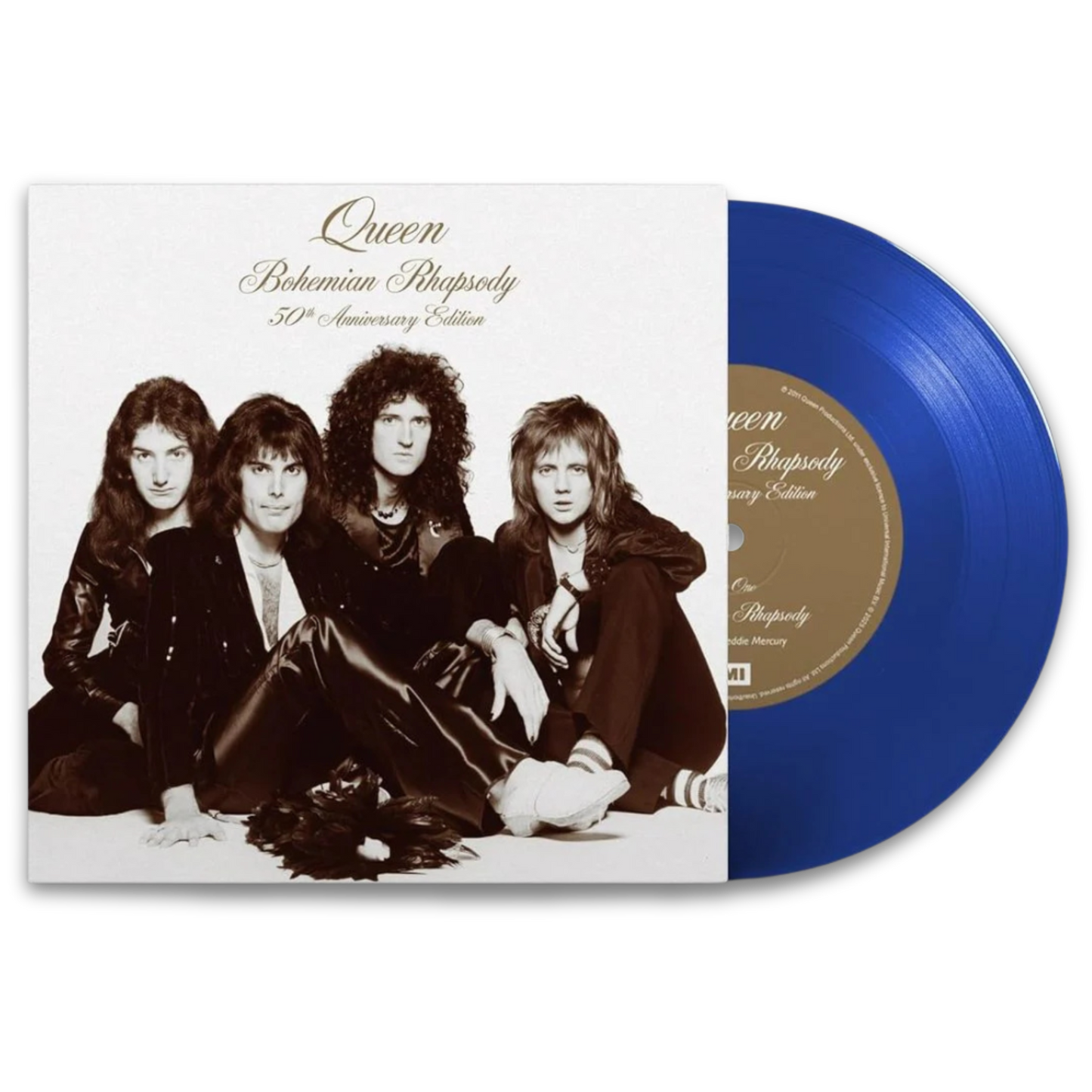 Queen – Bohemian Rhapsody (50th Anniversary Edition, 7" Heavyweight Transparent Blue Vinyl)