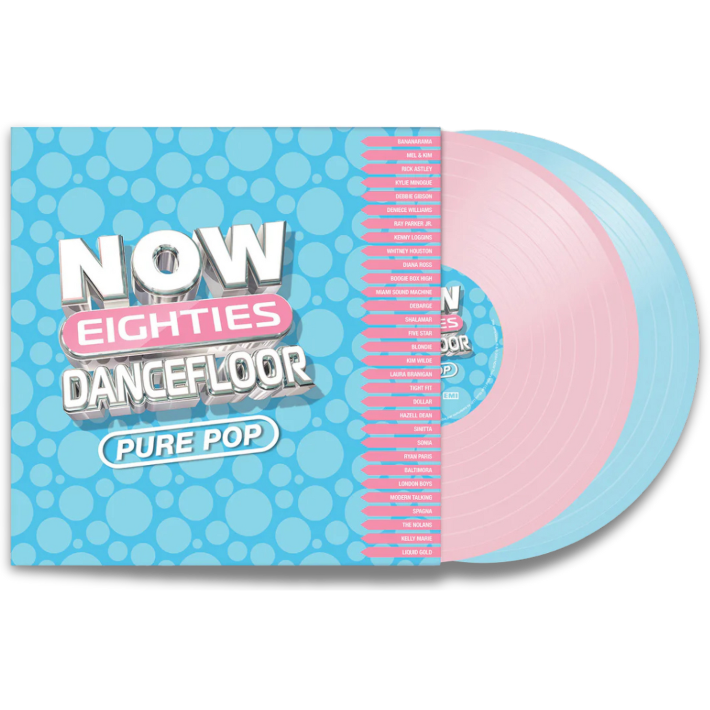 Now Eighties Dancefloor Pure Pop (2LP, Baby Pink & Baby Blue Vinyl)