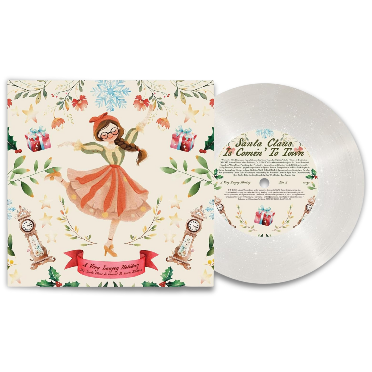 Laufey – A Very Laufey Holiday: The Santa Claus Is Comin’ To Town (7" Vinyl, Snow Globe Glitter Edition)