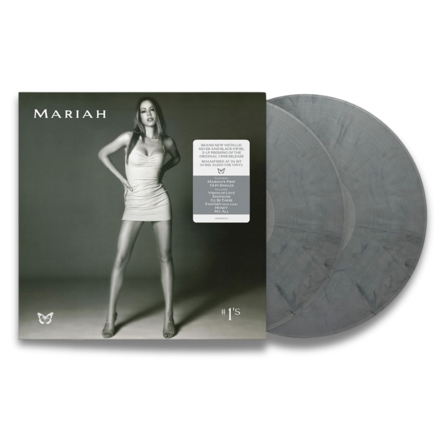 Mariah Carey – #1's (2LP, Metallic Silver & Black Swirl Vinyl)