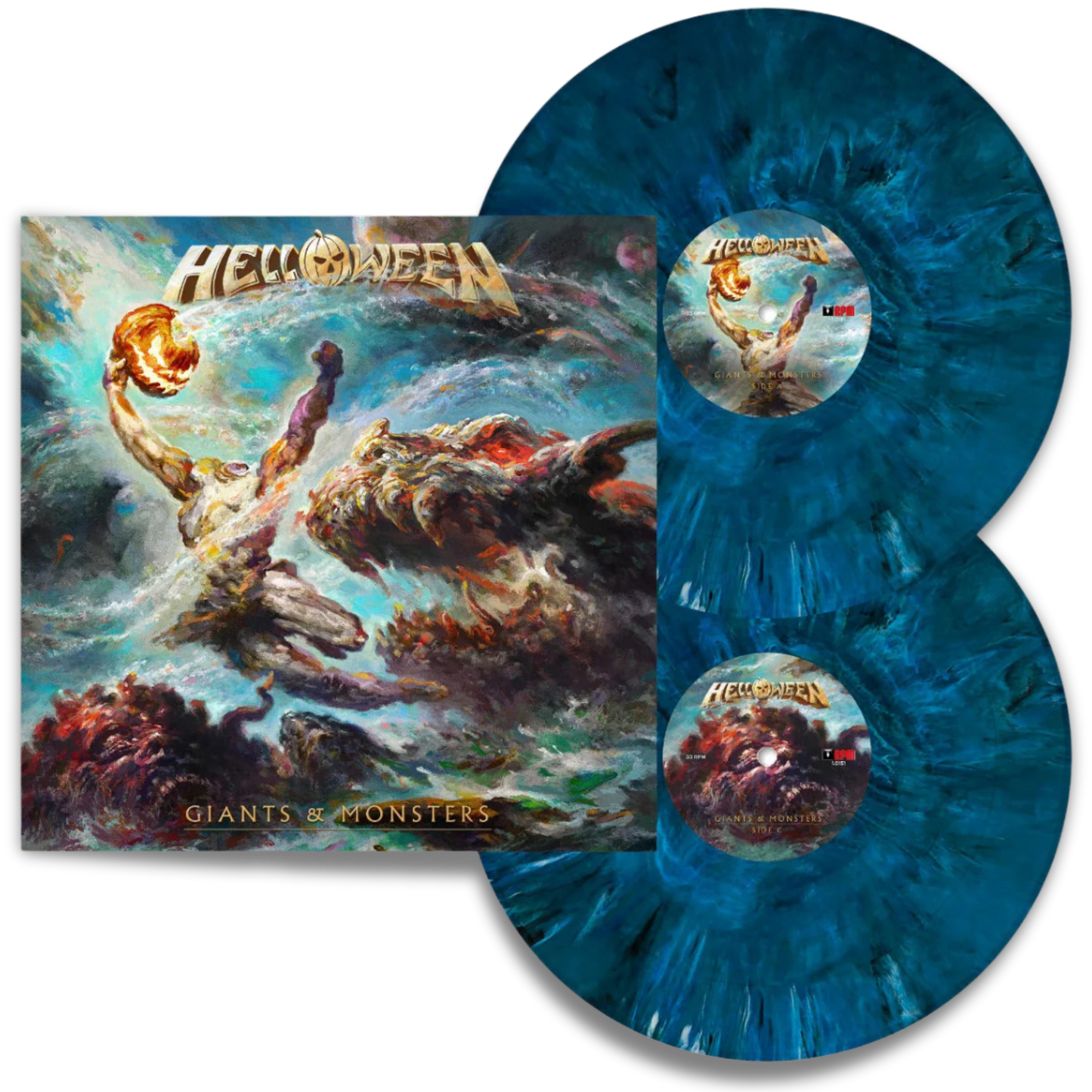 Helloween – Giants & Monsters (2LP, Ocean Blue Marbled Vinyl, Pumpkin Etching & Booklet)