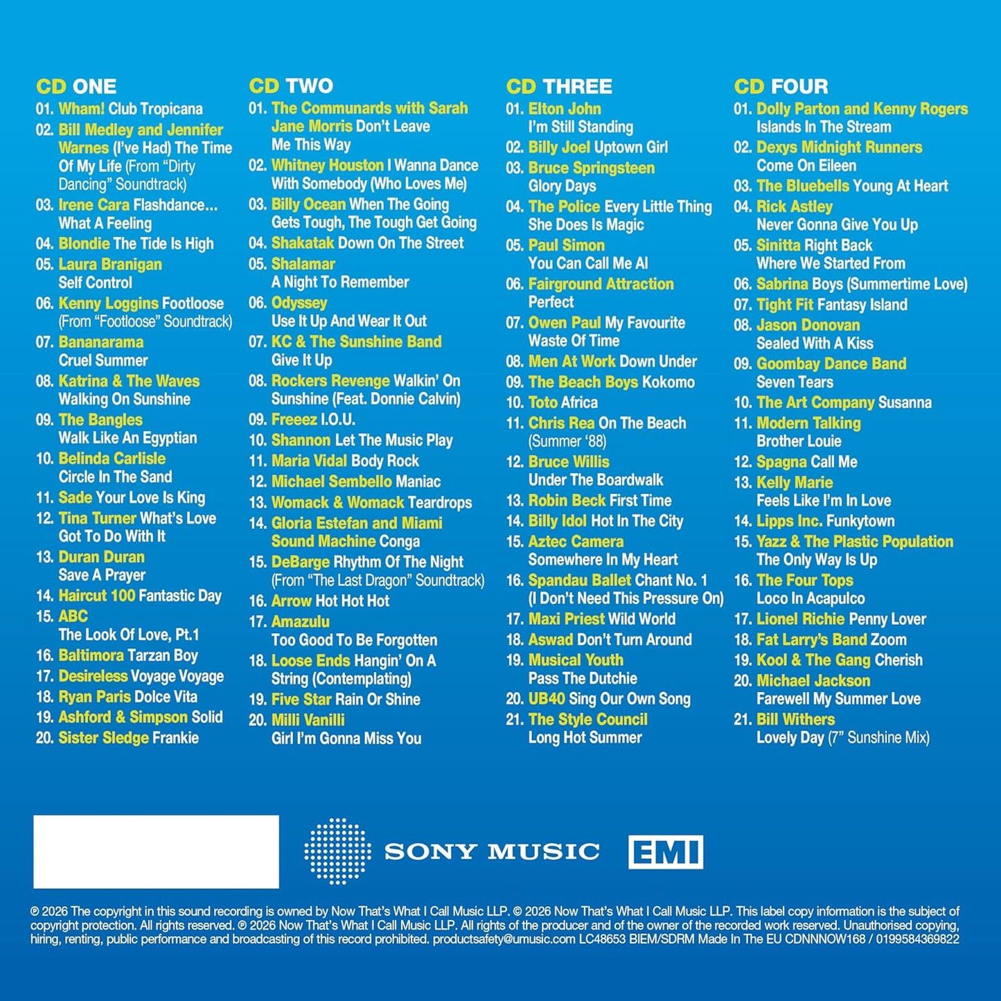 NOW That's What I Call An 80s Summer (4CD)