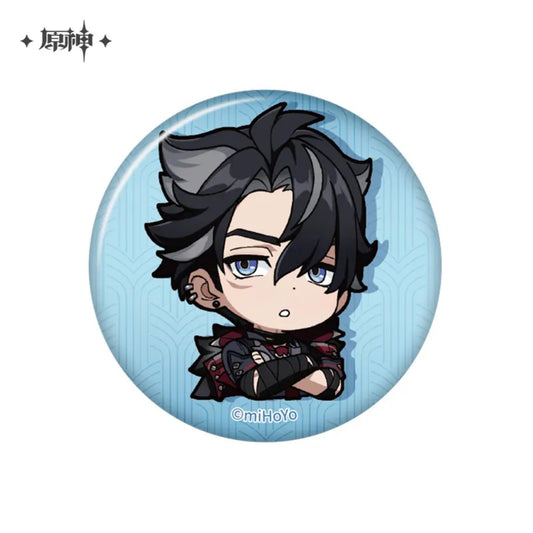 Wriothesley – Genshin Impact Chibi Fontaine Character Expression Sticker Badge