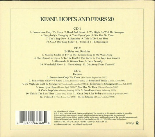 Keane – Hopes And Fears 20 (3CD)