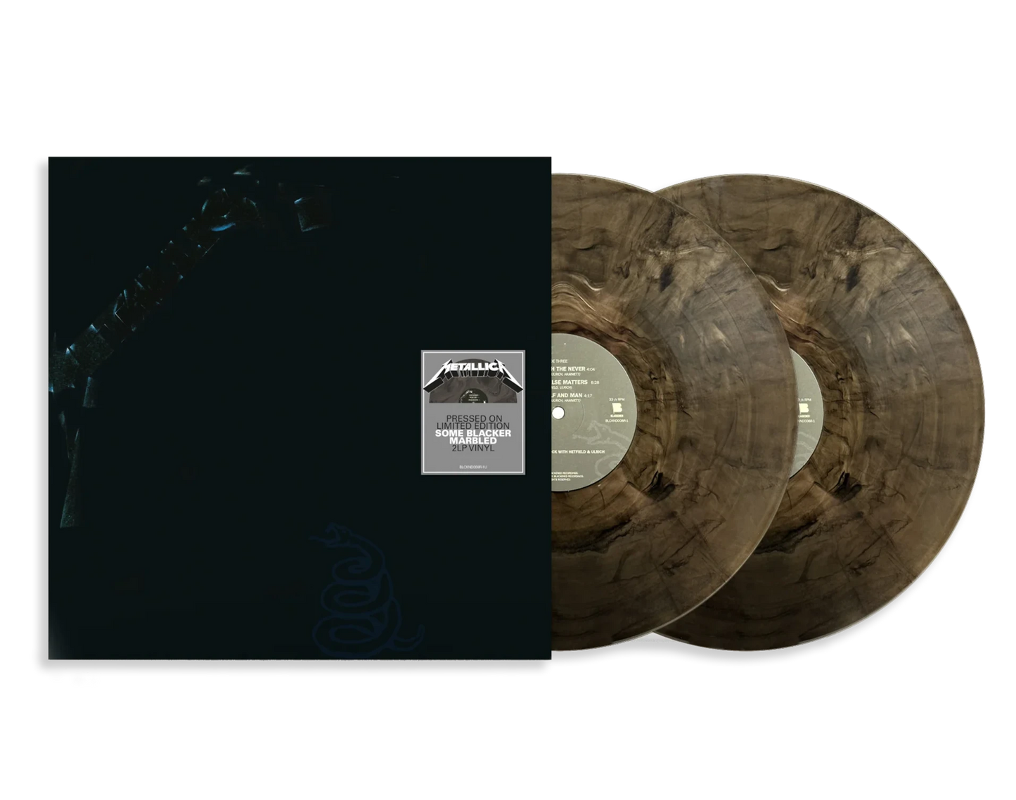 Metallica – The Black Album (Limited Edition, Reissue, Remastered, 180g, Clear with Black Marble (Some Blacker Marbled) Vinyl, 2LP)