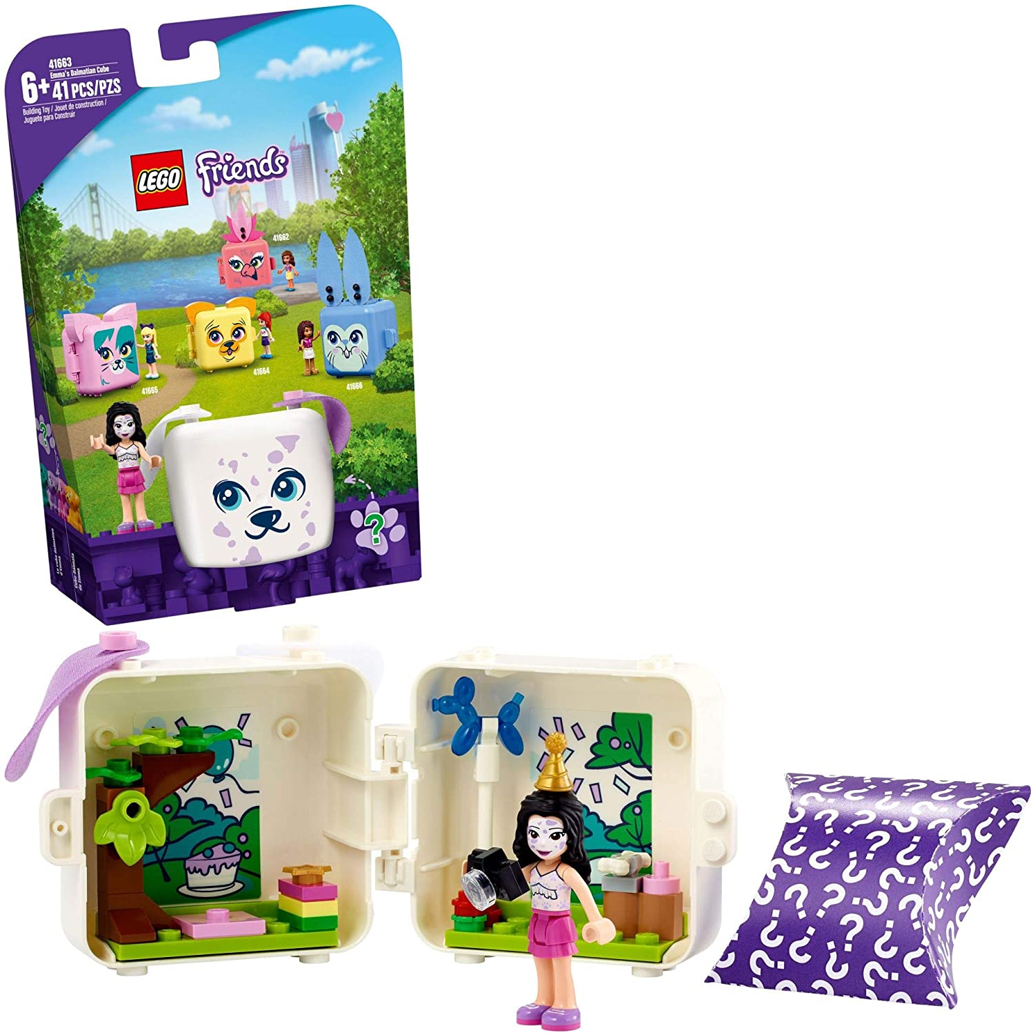 LEGO Friends Emma’s Dalmatian Cube 41663 Building Kit; Puppy Toy Creative Gift for Kids Comes with an Emma Mini-Doll Toy, New 2021 (41 Pieces)