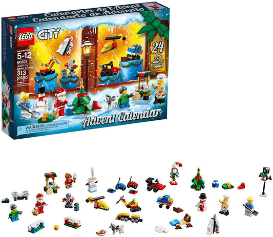 LEGO City Advent Calendar 60201, New 2018 Edition, Minifigures, Small Building Toys, Christmas Countdown Calendar for Kids (313 Pieces)