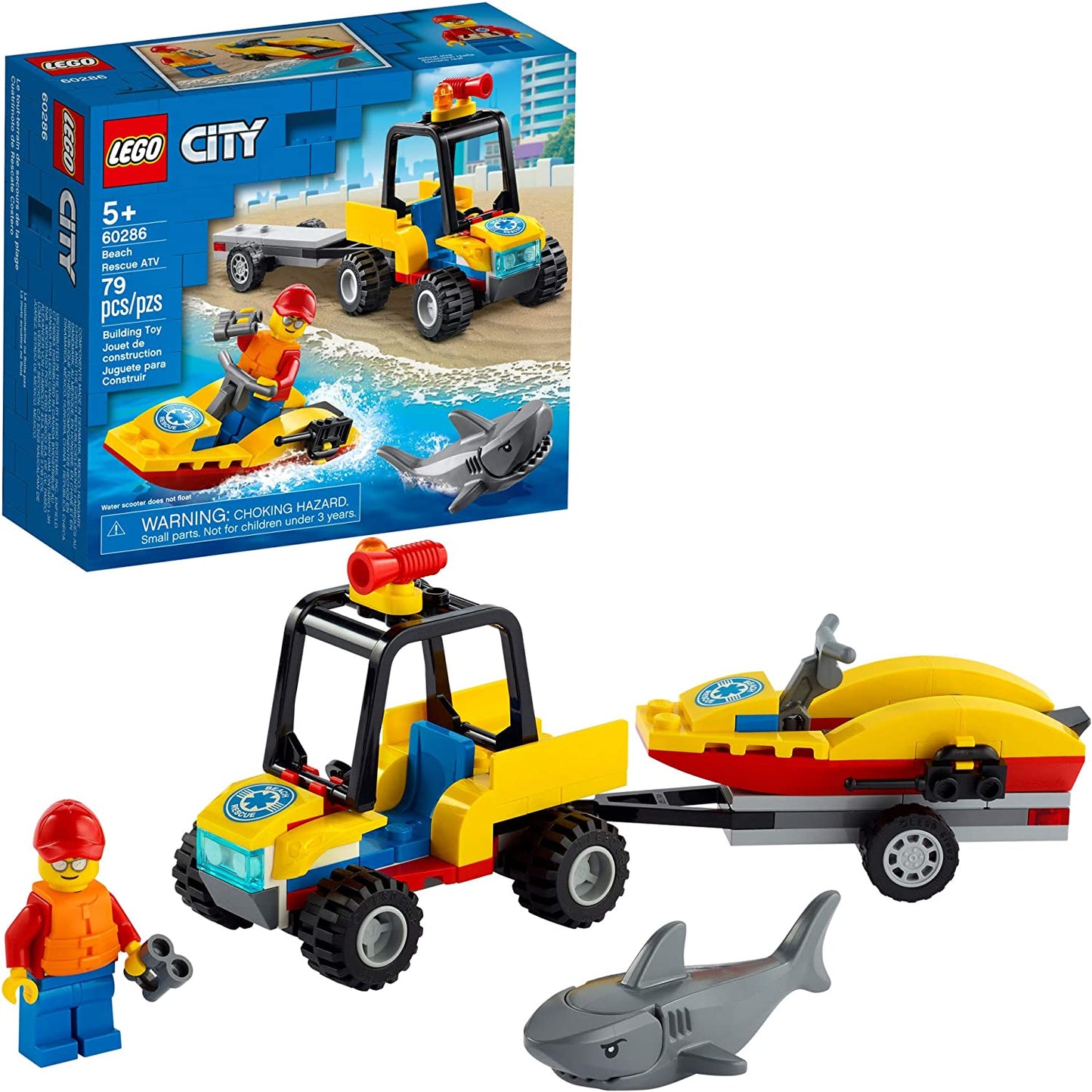 LEGO City Beach Rescue ATV 60286 Building Kit; Fun Cool Toy for Kids, New 2021 (79 Pieces)