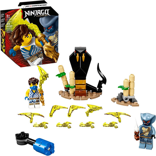 LEGO NINJAGO Epic Battle Set – Jay vs. Serpentine 71732 Building Kit; Ninja Playset Featuring Spinning Battle Toy, New 2021 (69 Pieces)