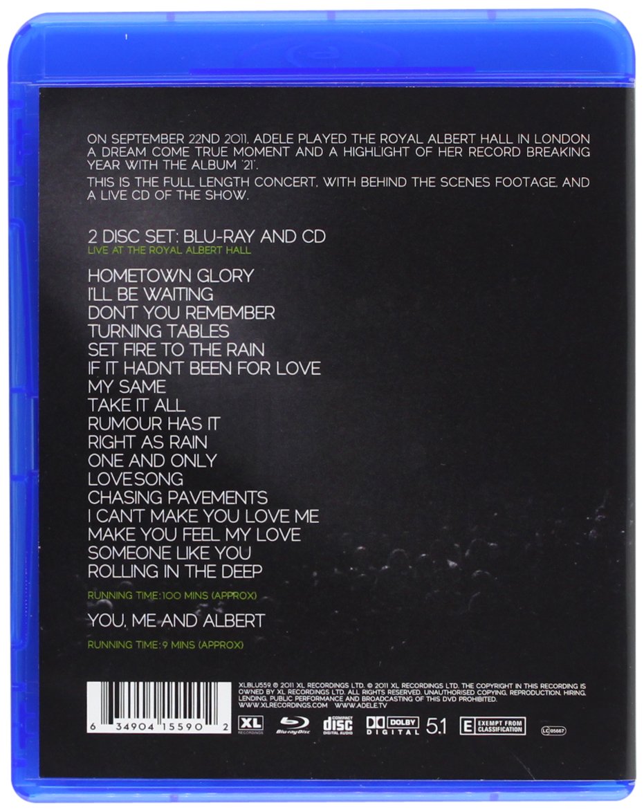 Adele Live At The Albert Hall (Blu-ray)