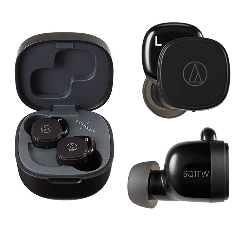 AUDIO TECHNICA ATH-SQ1TW IN-EAR HEADPHONE - BLACK