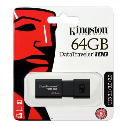 KINGSTON 64GB DT100G3/64GB 3.0 USB FLASH DRIVE