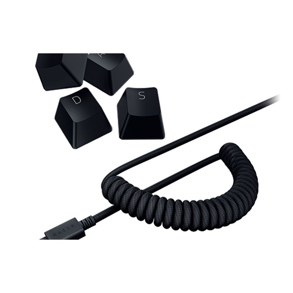 RAZER PBT KEYCAP + COILED CABLE UPGRADE SET - CLASSIC BLACK - FRML PACKAGING