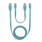 Load image into Gallery viewer, VERBATIM MICROUSB TO USB CABLE CHARGER 2PCS SET 120cm+20cm - BLUE (#64644)

