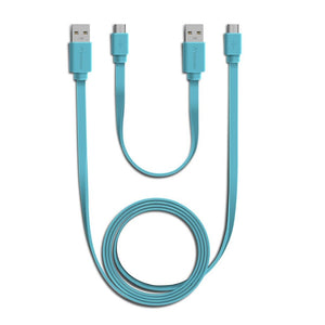 VERBATIM MICROUSB TO USB CABLE CHARGER 2PCS SET 120cm+20cm - BLUE (#64644)