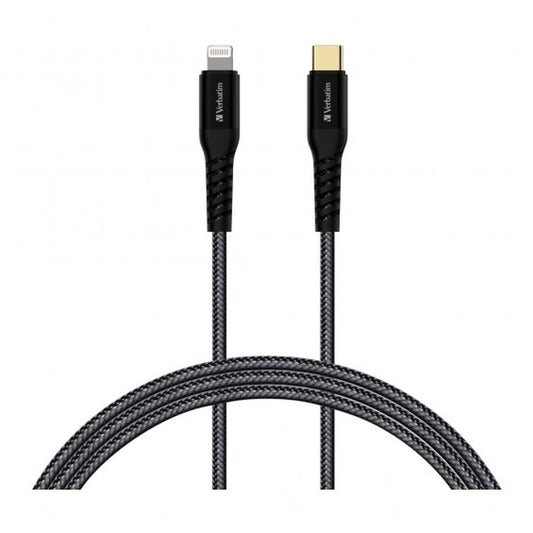 VERBATIM 200CM TYPE-C TO LIGHTNING CABLE WITH KEVLAR-BLACK #66051