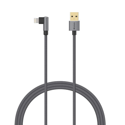 VERBATIM L-SHAPED LIGHTNING TO USB-A CABLE-GREY #66191