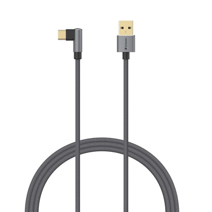 VERBATIM L-SHAPED TYPE-C TO USB-A CABLE-GREY #66193