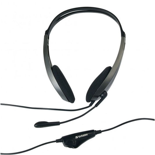 VERBATIM MULTIMEDIA HEADSET WITH MIC & VOLUME CONTROL -BLK #41646