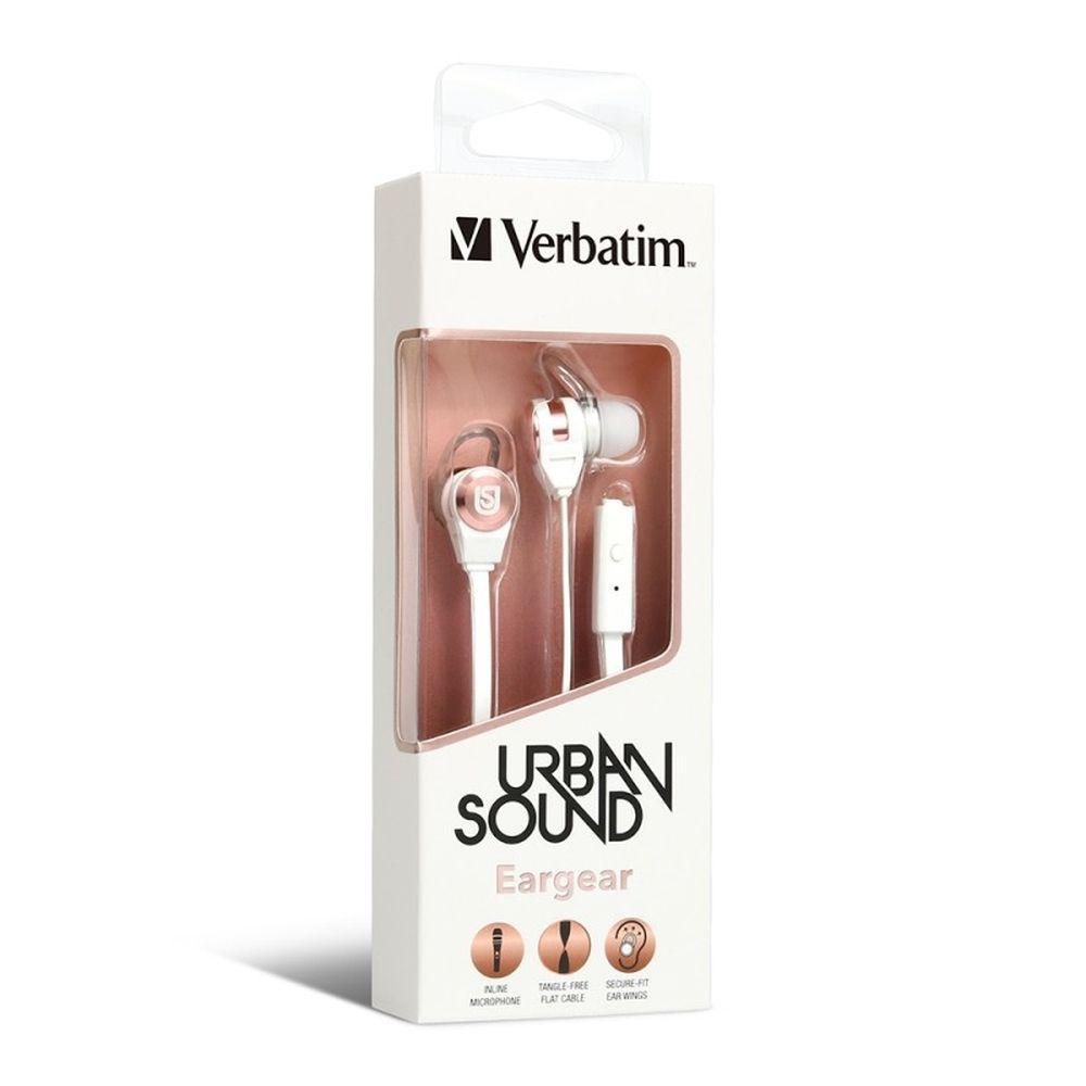 VERBATIM IN-EAR WITH MIC - WHITE/ROSE GOLD #66121