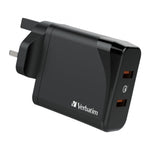 Load image into Gallery viewer, VERBATIM 36W DUAL PORT QC3.0 USB CHARGER - BLACK #66346
