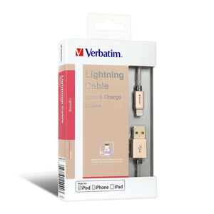 VERBATIM STEP-UP CHARGE & SYNC LIGHTNING CABLE 120cm-GOLD #64990