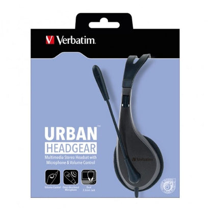 VERBATIM MULTIMEDIA HEADSET WITH MIC & VOLUME CONTROL -BLK #41646