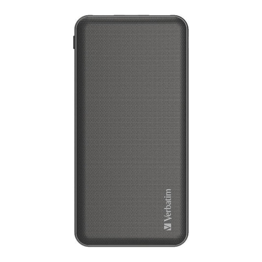 VERBATIM 10,000mAH LI-POLYMER GRID PATTERN POWER BANK (MAX 12W) - BLACK #66547